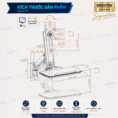 Giá treo màn hình máy tính máy tính và bàn phím ErgoTek E666 (17″-35″) - Trắng