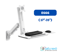Giá treo màn hình máy tính máy tính và bàn phím ErgoTek E666 (17″-35″) - Trắng