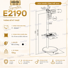 Khung treo màn hình máy tính di động E2190 (17″- 35″) - Trắng/Đen