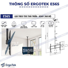 Khung treo Tivi thả trần ErgoTek E565 (55″ – 100″)
