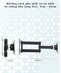 Khung treo tivi XOAY hãng ERGOTEK E02 ( 17