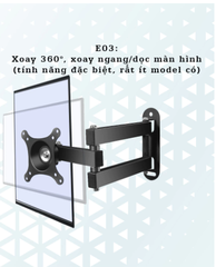Khung treo tivi XOAY hãng ERGOTEK E03 ( 17