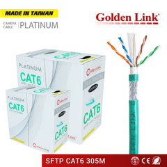 Xanh lá 305m/cuộn-Dây cáp mạng Golden Link SFTP Cat 6 Platinum TAIWAN - TW1104-1