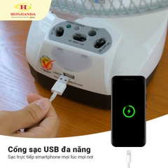 QUẠT SẠC HONJIANDA HJD – FL 301 LED – Loại 2 bình