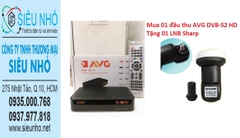 Đầu Thu Truyền Hình Số Vệ Tinh chảo AVG DVB-S2 (Màu Nâu) Tặng một 1 Anten AVG