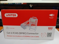 Hộp 100 cái Hạt mạng UTP RJ45 CAT 6 Y-OT19TP chính hãng Unitek