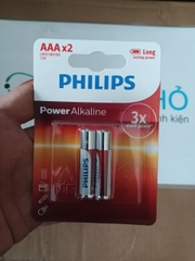 Pin Kiềm AAA (Alkaline) PHILIPS, x6 lần pin Carbon - Hàng chính hãng  - Mua 4 Tặng 1