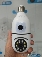 Camera Wi-Fi YOOSEE BÓNG ĐÈN A10 - 2 mắt 2 khung hình, chui E27, có màu ban đêm (Hàng loại A | Bảo hành 1 năm)