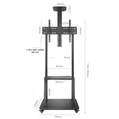 Khung treo Tivi di động E1900 32″- 75″ Tải trọng 45kg | Qui cách đóng gói: 143x56x7cmx14kg )