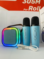 Loa bluetooth mini karaoke K12 KHÔNG DÂY kèm 2 micro - Size M
