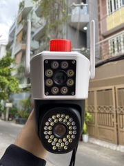 Camera Wifi Yoosee 6MP 2 khung hình QPT309 | Đèn báo động đỏ  | Ngoài trời | 2 ống kính 2 khung hình