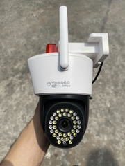 Camera Wifi Yoosee 6MP 2 khung hình QPT309 | thay thế Q44 | Đèn báo động đỏ  | Ngoài trời | 2 ống kính 2 khung hình