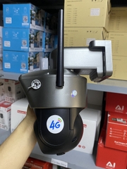 Solar Camera 4G Yoosee màu đen 2 mắt 2 khung hình, khe sim 4G - Mẫu Mới (12 LED + Còi báo động trắng  + App: V380 PRO)