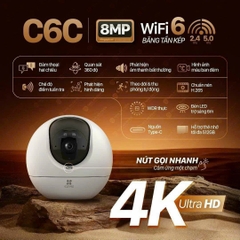 Camera Wi-Fi Trong Nhà EZVIZ C6C-8MP-4K (True WDR | Hỗ trợ sóng 5.0Ghz | Mã: CS-C6C-R100-8G8WF ) --- Là phiên bản nâng cấp của Series C6 4M 2K+ và H6 5M 3K