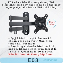 Khung treo tivi XOAY hãng ERGOTEK E03 ( 17