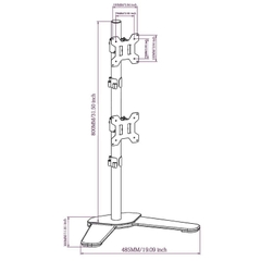 Tay đỡ 2 màn hình xoay EZ47 đặt bàn ( 19''-27'')