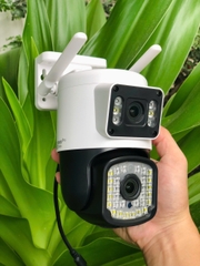 Camera Wifi 12MP Yoosee F36D-White | 4K | Ngoài trời | 2 ống kính 2 khung hình