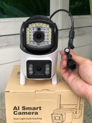 Camera Wifi 12MP Yoosee F36D-White | 4K | Ngoài trời | 2 ống kính 2 khung hình