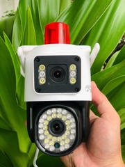 Camera Wifi 9MP Yoosee QPT366-B có ĐÈN BÁO ĐỘNG ĐỎ | 4K | Ngoài trời | 2 ống kính 2 khung hình (Bảo hành 1 năm | Hình OVAN)