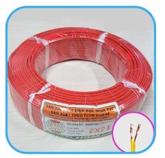 Cuộn dây điện đôi 100m màu 2×24, 100% đồng