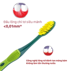 Combo 3 Bàn Chải Đánh Răng Lipzo Wow Gold Dành Cho Người Lớn Công Nghệ Chỉ Tơ Vàng Hai Lớp Nano Kháng Khuẩn Khử Mùi