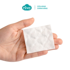 Bông Tẩy Trang Vuông Niva CP1 Cao Cấp Bông Tự Nhiên, Công Nghệ Kháng Khuẩn An Toàn Cho Da Dầu Mụn Nhạy Cảm