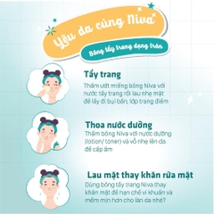 [BEST SALE] Bông Tẩy Trang NIVA Tròn Cz2 Túi 100 Miếng Cao Cấp Bông Tự Nhiên 100% Mềm Mại An Toàn Cho Da Nhạy Cảm