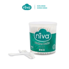 Tăm Bông Niva Hũ Xoay 200 Que Thân Nhựa AH2 Đa Năng Chuyên Dùng Ngoáy Tai, Vệ Sinh, Trang Điểm