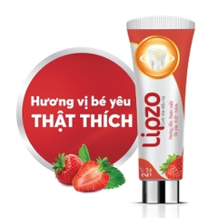 Kem Đánh Răng Trẻ Em Lipzo Vị Dâu Bảo Vệ Răng Sữa 75g Hữu Cơ An Toàn Nuốt Được Dành Cho Trẻ Em Từ 2-10 Tuổi
