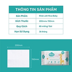 Combo 03 Khăn Ướt Niva Baby 80 Tờ NB1 Đa Năng, Tiện Dụng, Diệt Khuẩn, An Toàn Cho Trẻ Sơ Sinh Phụ Nữ Mang Thai