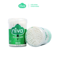 Combo 3 Tăm Bông Niva Hũ Xoay 100 Que Thân Nhựa AH1 Đa Năng Chuyên Dùng Ngoáy Tai, Vệ Sinh, Trang Điểm