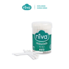 Combo 5 Tăm Bông Niva Túi 60 Que Thân Nhựa AH1 Đa Năng Chuyên Dùng Ngoáy Tai, Vệ Sinh, Trang Điểm
