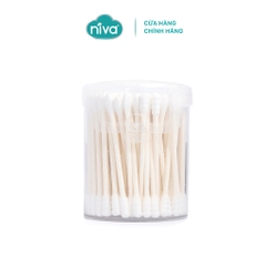 Combo 3 Tăm Bông Niva Hũ 200 Que Thân Giấy AJ2 Đa Năng Chuyên Dùng Ngoáy Tai, Vệ Sinh, Trang Điểm