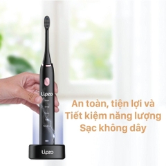 Bàn chải điện thông minh Lipzo sóng âm sợi siêu mảnh giúp chải sạch từng kẽ răng, chăm sóc nướu lợi hiệu quả