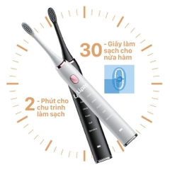 Bàn chải điện thông minh Lipzo sóng âm sợi siêu mảnh giúp chải sạch từng kẽ răng, chăm sóc nướu lợi hiệu quả