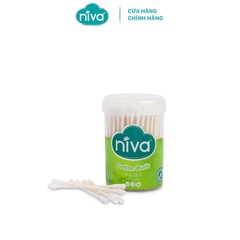 Combo 5 Tăm Bông Niva Hũ 100 Que Thân Giấy AJ1 Đa Năng Chuyên Dùng Ngoáy Tai, Vệ Sinh, Trang Điểm