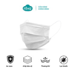 Combo 5 Hộp Khẩu Trang Y Tế 4 Lớp Hộp 50 Cái Kháng Khuẩn, Ngăn Khói Bụi, Vi Khuẩn Hàng Chính Hãng Cao Cấp
