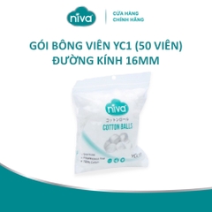 Gói 50 Bông Gòn Viên Tròn Y Tế Niva YC1 Đường Kính 16mm Nhét Tai Cho Mẹ, Phụ Nữ Sau Sinh An Toàn Tiệt Trùng