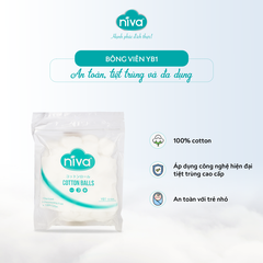 Combo 5 Gói 50 Bông Gòn Viên Tròn Y Tế Niva YB1 Đường Kính 27mm Nhét Tai Cho Mẹ, Phụ Nữ Sau Sinh An Toàn Tiệt Trùng