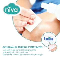 Bông Tẩm Cồn Tiệt Trùng Niva Hộp 100 Miếng Dùng Để Làm Sạch Và Khử Trùng Trước Khi Tiêm