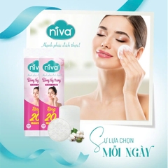 [Mua 2 Tặng 1] Bông Tẩy Trang Tròn Niva Cao Cấp CT3 Gói 120 Miếng Bông Tự Nhiên Mềm Mại Tẩy Trang, Rửa Mặt
