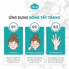 Bông Tẩy Trang Vuông NIVA CV3 Túi 210 Miếng – Bông Tự Nhiên Cao Cấp, Bản Cải Tiến