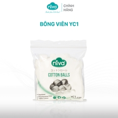 Gói 50 Bông Gòn Viên Tròn Y Tế Niva YC1 Đường Kính 16mm Nhét Tai Cho Mẹ, Phụ Nữ Sau Sinh An Toàn Tiệt Trùng