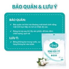 Combo 10 Gói 50 Bông Gòn Viên Tròn Y Tế Niva YC1 Đường Kính 16mm Nhét Tai Cho Mẹ, Phụ Nữ Sau Sinh An Toàn Tiệt Trùng