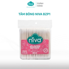 Tăm Bông Niva Cho Trẻ Sơ Sinh Túi 200 Que Thân Giấy BZP1 Bông Tự Nhiên Kháng Khuẩn An Toàn, Thân Thiện Môi Trường