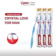 Combo 3 Bàn Chải Đánh Răng Lipzo Crystal Love For Man Cho Nam Giới  Công Nghệ Lông Nở Kết Hợp Chỉ Tơ Nha Khoa Siêu Mềm