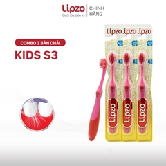 Combo 3 Bàn Chải Đánh Răng Trẻ Em LIPZO Kids 3 Lông Chỉ Tơ Nha Khoa Kháng Khuẩn Mềm Mảnh Dành Cho Bé Từ 0-2 Tuổi