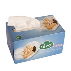 Combo 5 Khăn Giấy Khô Đa Năng Niva Gói 100 Tờ Tiện Dụng, Chất Liệu Cotton Tự Nhiên An Toàn Cho Bé