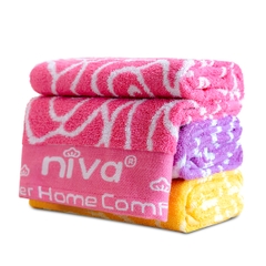 Combo 2 Khăn Tắm Cotton Tự Nhiên 100% Niva BP2 Mềm Mịn Thấm Hút Tốt, An Toàn Cho Da, Hoa Văn Kích Thước 500x1000 mm