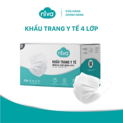 Combo 10 Khẩu Trang Y Tế 4 Lớp Niva Hộp 50 Cái Kháng Khuẩn, Ngăn Khói Bụi, Vi Khuẩn Hàng Chính Hãng Cao Cấp